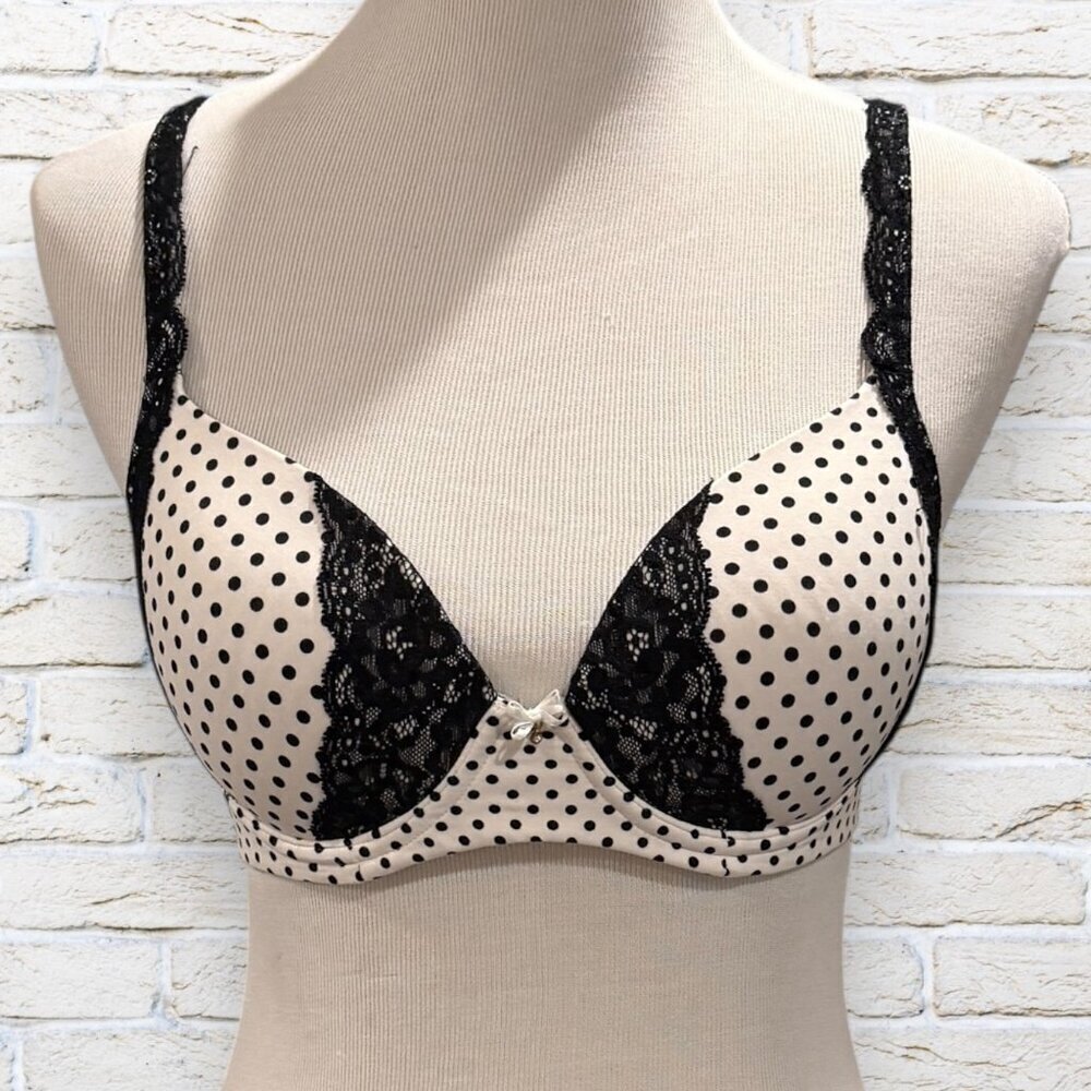 SOMA Embraceable Full Coverage Lace Trim Polka Dot Bra 34C